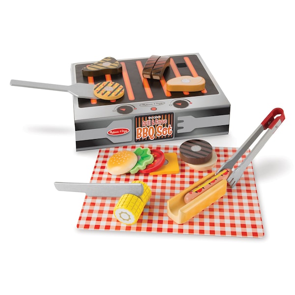Melissa & Doug Wooden Grill + Serve BBQ Set 9280 - main